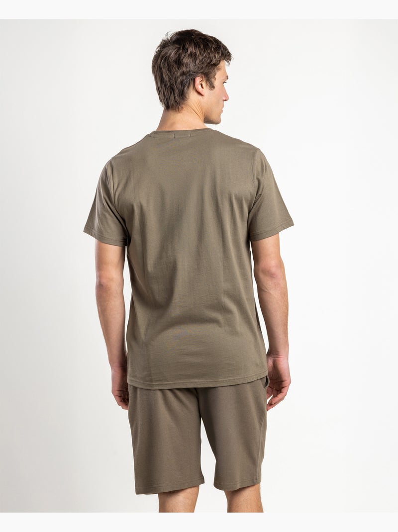 Pyjama à manches courtes Honey Comb pour homme ADMAS HOME Kaki - Kiabi
