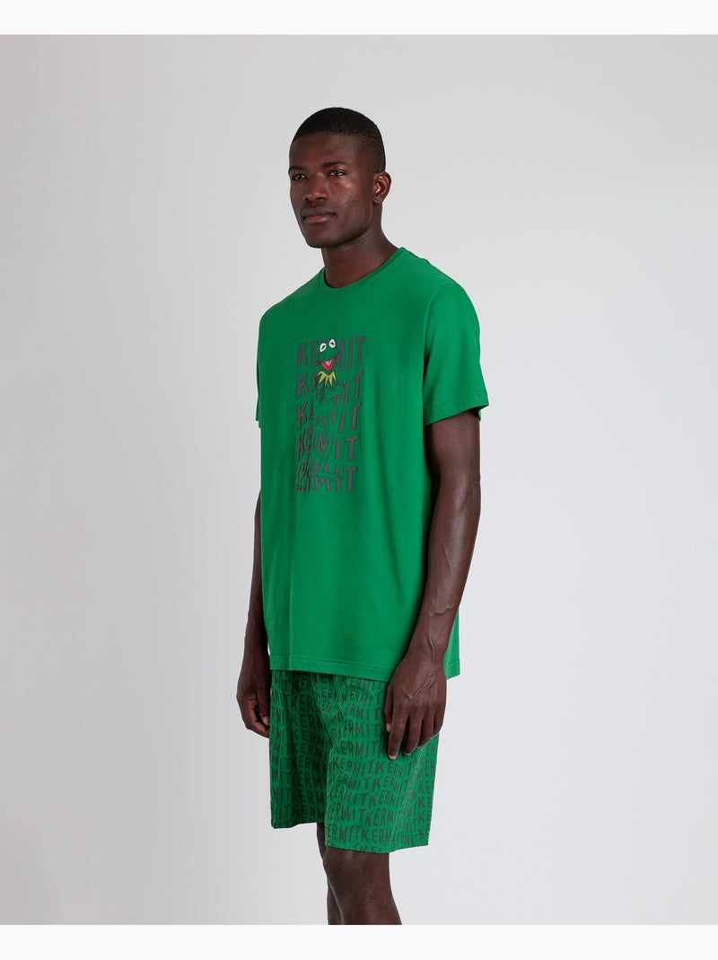 Pyjama à manches courtes Kermit pour homme DISNEY Vert - Kiabi