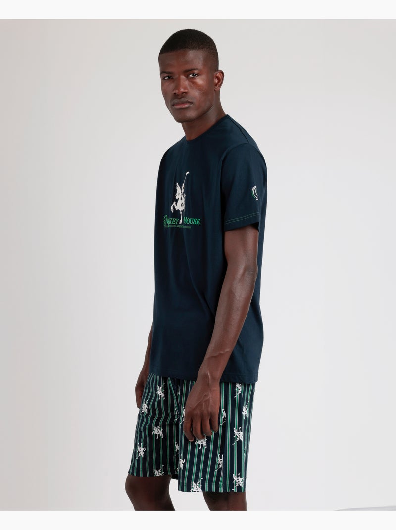 Pyjama à manches courtes Mickey Social Club pour homme de Disney Bleu marine - Kiabi