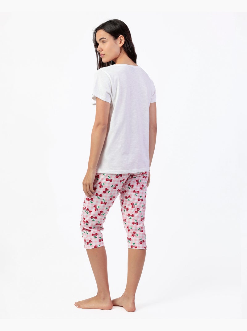 Pyjama à manches courtes Minnie Cherry pour femme de Disney Blanc - Kiabi