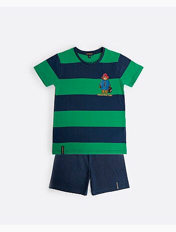 Pyjama à manches courtes Paddington pour garçon Motif pattes de rugby