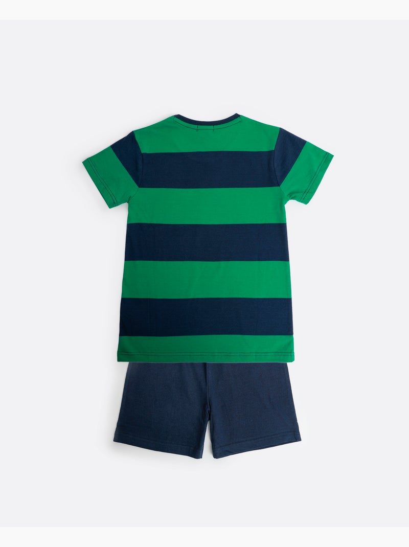 Pyjama à manches courtes Paddington pour garçon Motif pattes de rugby Bleu marine - Kiabi
