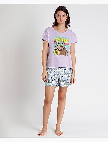 Pyjama à manches courtes pastel Grogu pour femme STAR WARS