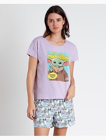 Pyjama à manches courtes pastel Grogu pour femme STAR WARS