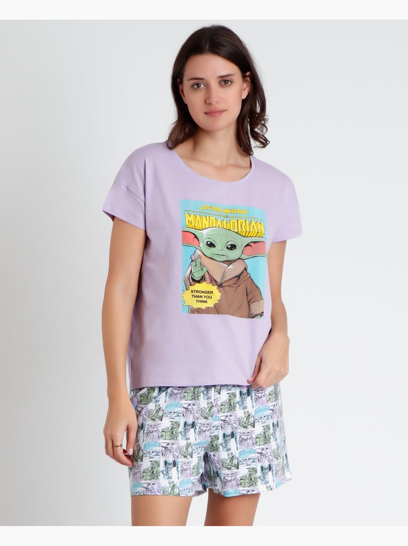Pyjama à manches courtes pastel Grogu pour femme STAR WARS Mauve lilas - Kiabi