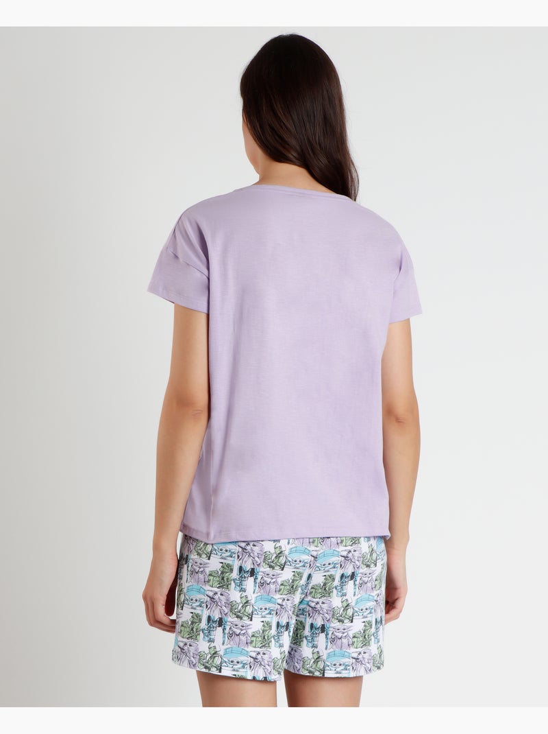 Pyjama à manches courtes pastel Grogu pour femme STAR WARS Mauve lilas - Kiabi