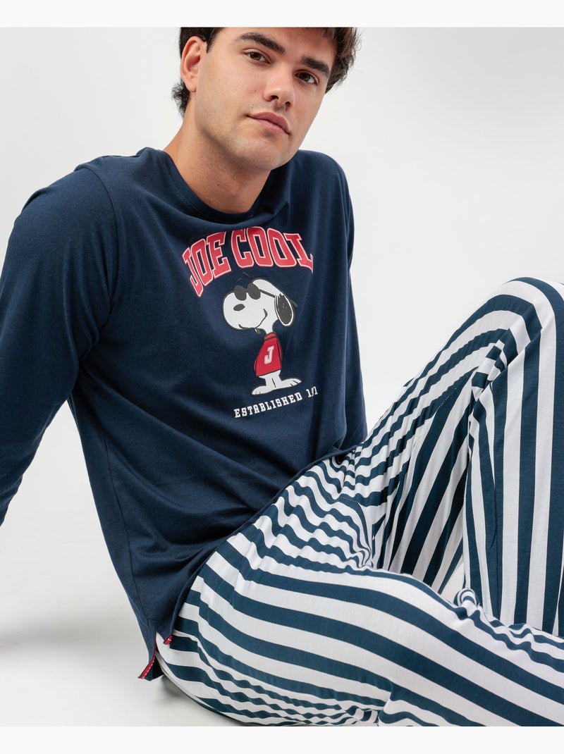 Pyjama à manches courtes PEANUTS Love Sailor pour homme Bleu marine - Kiabi