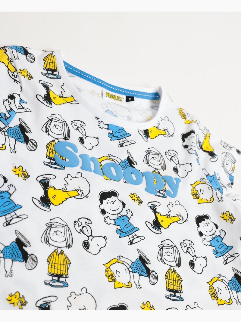 Pyjama à manches courtes PEANUTS Party Friends pour filles Blanc - Kiabi
