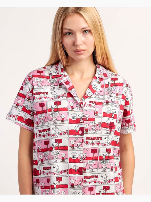 Pyjama à manches courtes PEANUTS pour femme, motif Love Valentines - Kiabi Pyjama à manches courtes PEANUTS pour femme, motif Love Valentines - Kiabi