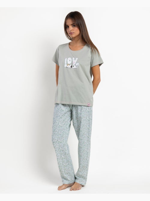 Pyjama à manches courtes PEANUTS pour femme - Kiabi