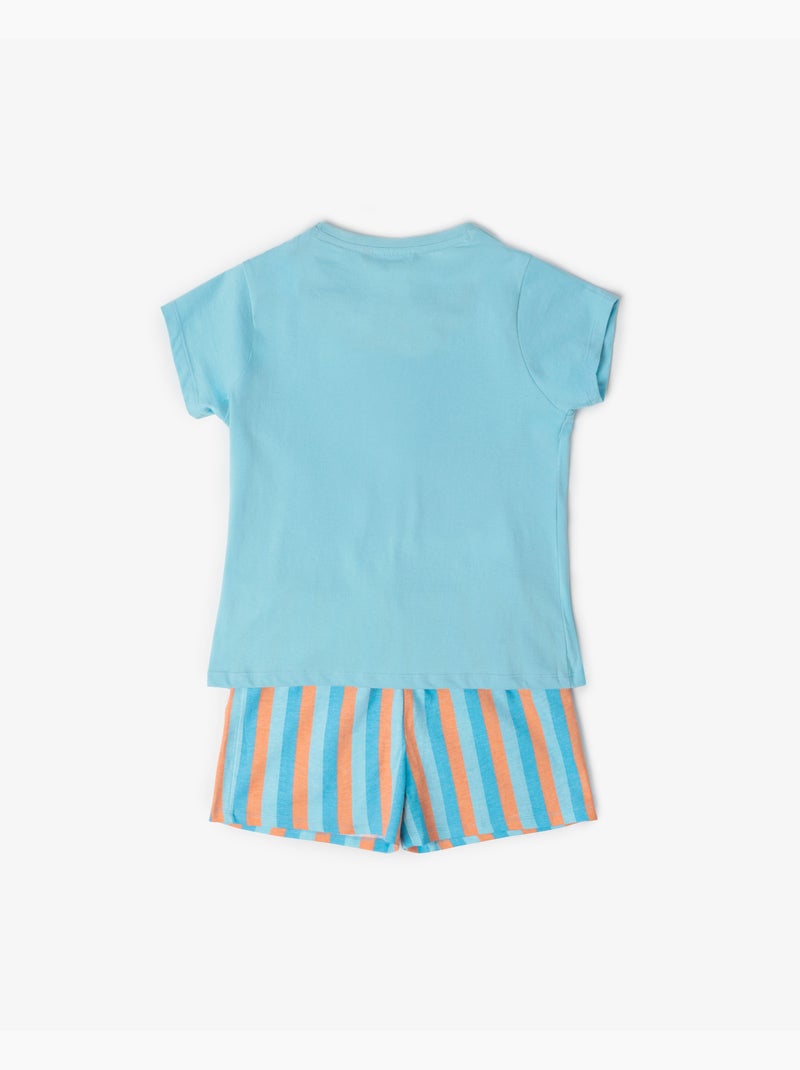 Pyjama à manches courtes PEANUTS Snoopy Van pour fille Bleu - Kiabi