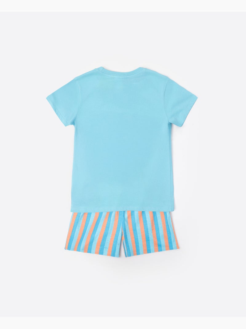 Pyjama à manches courtes PEANUTS Snoopy Van pour garçon Bleu - Kiabi