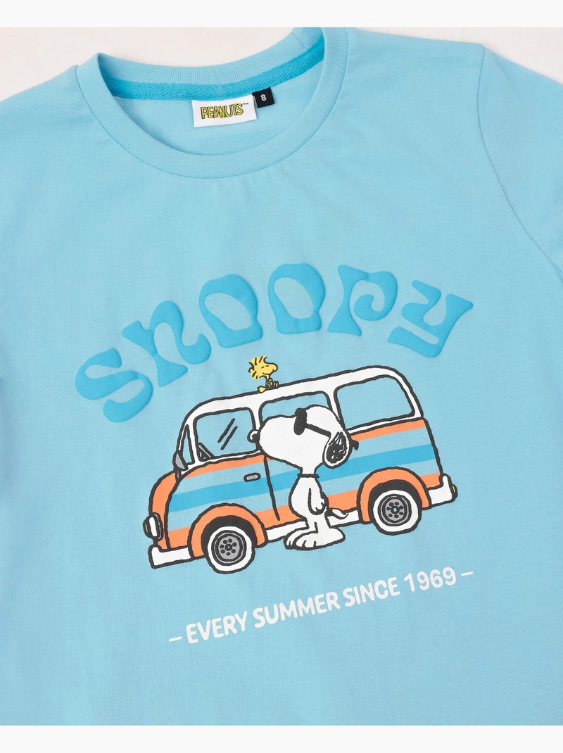 Pyjama à manches courtes PEANUTS Snoopy Van pour garçon Bleu - Kiabi
