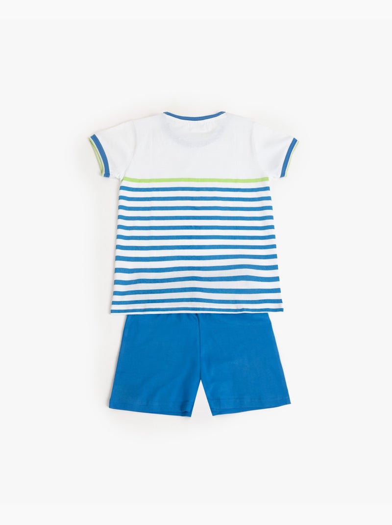 Pyjama à manches courtes PEANUTS Tennis Club pour garçons Bleu - Kiabi