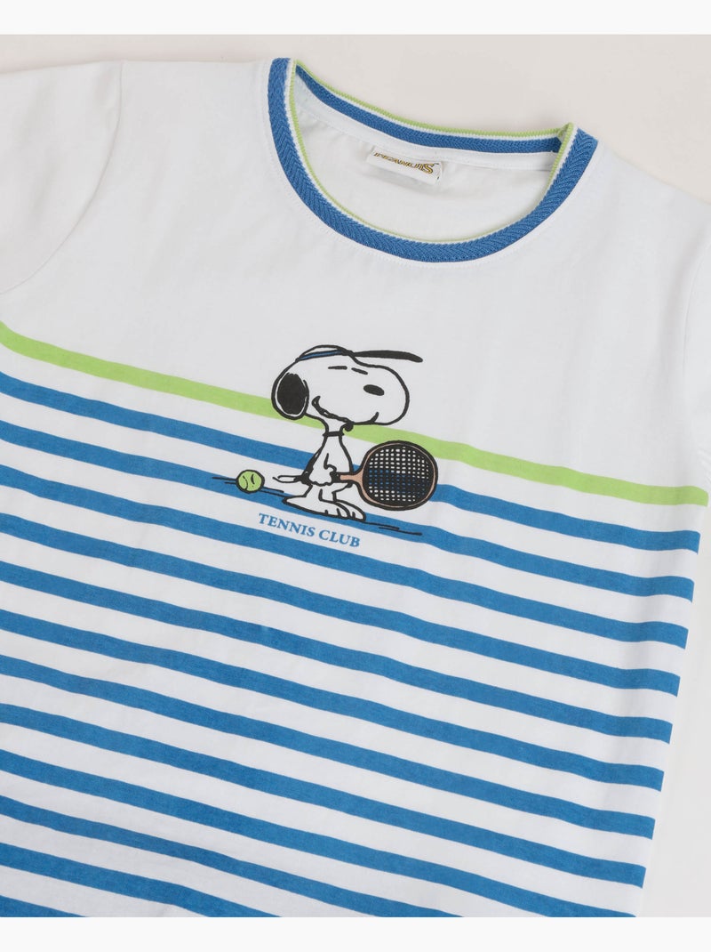 Pyjama à manches courtes PEANUTS Tennis Club pour garçons Bleu - Kiabi