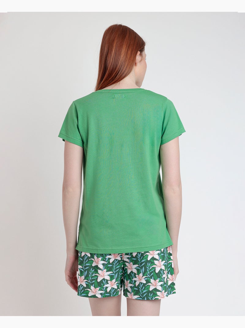 Pyjama à manches courtes pour femme ADMAS > Vert - Kiabi