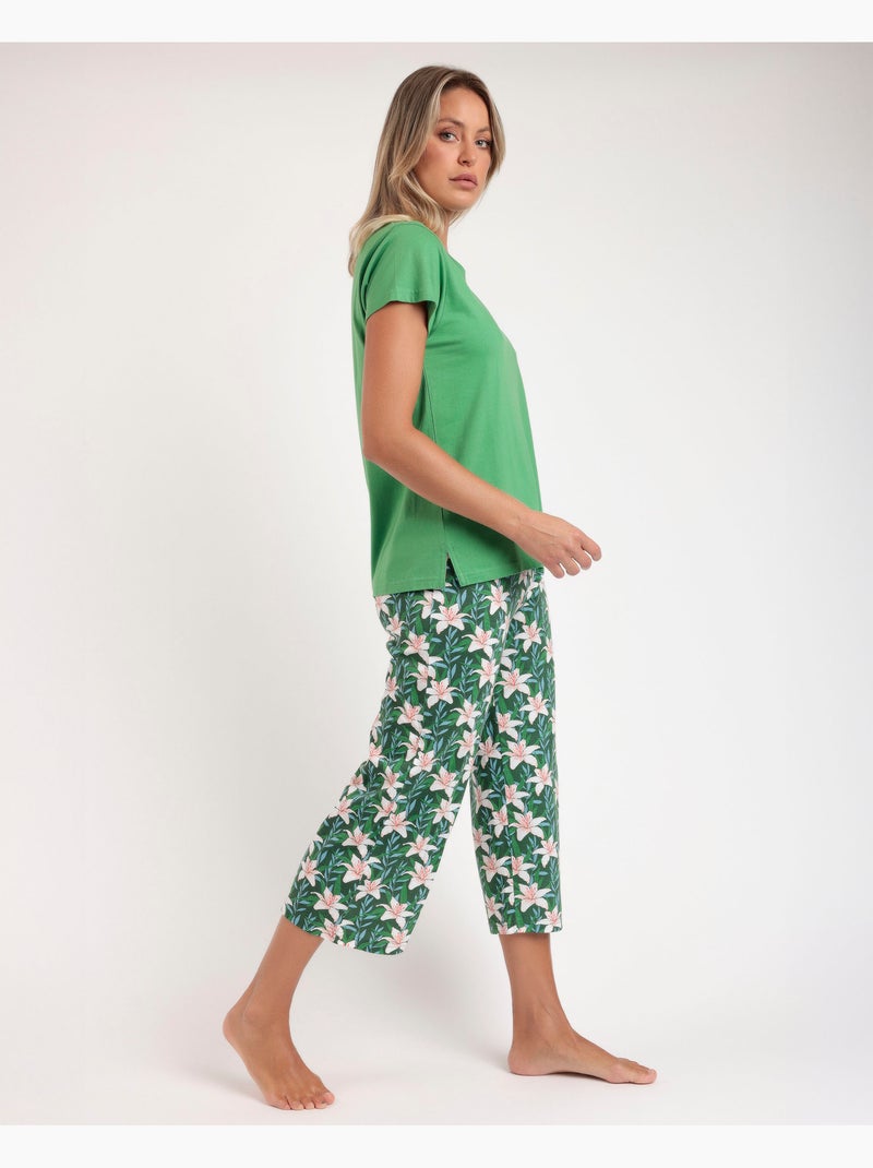 Pyjama à manches courtes pour femme ADMAS > Vert - Kiabi