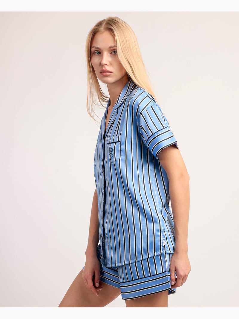 Pyjama à manches courtes pour femme ADMAS CLASSIC Adm Secret Bleu - Kiabi