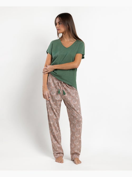 Pyjama à manches courtes pour femme ADMAS GARDEN Green Garden - Kiabi