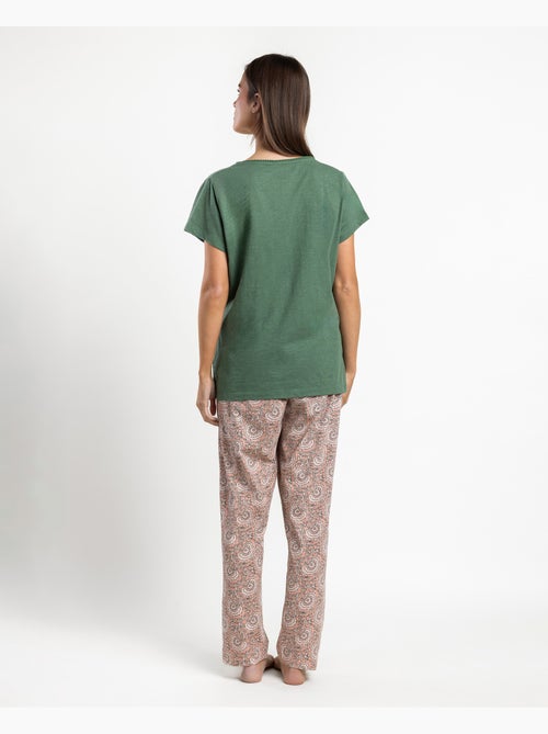 Pyjama à manches courtes pour femme ADMAS GARDEN Green Garden - Kiabi