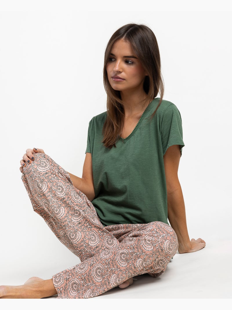 Pyjama à manches courtes pour femme ADMAS GARDEN Green Garden Vert - Kiabi
