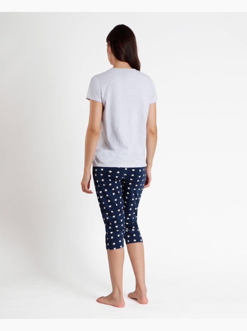 Pyjama à manches courtes pour femme Disney Love is in the Air Bleu - Kiabi