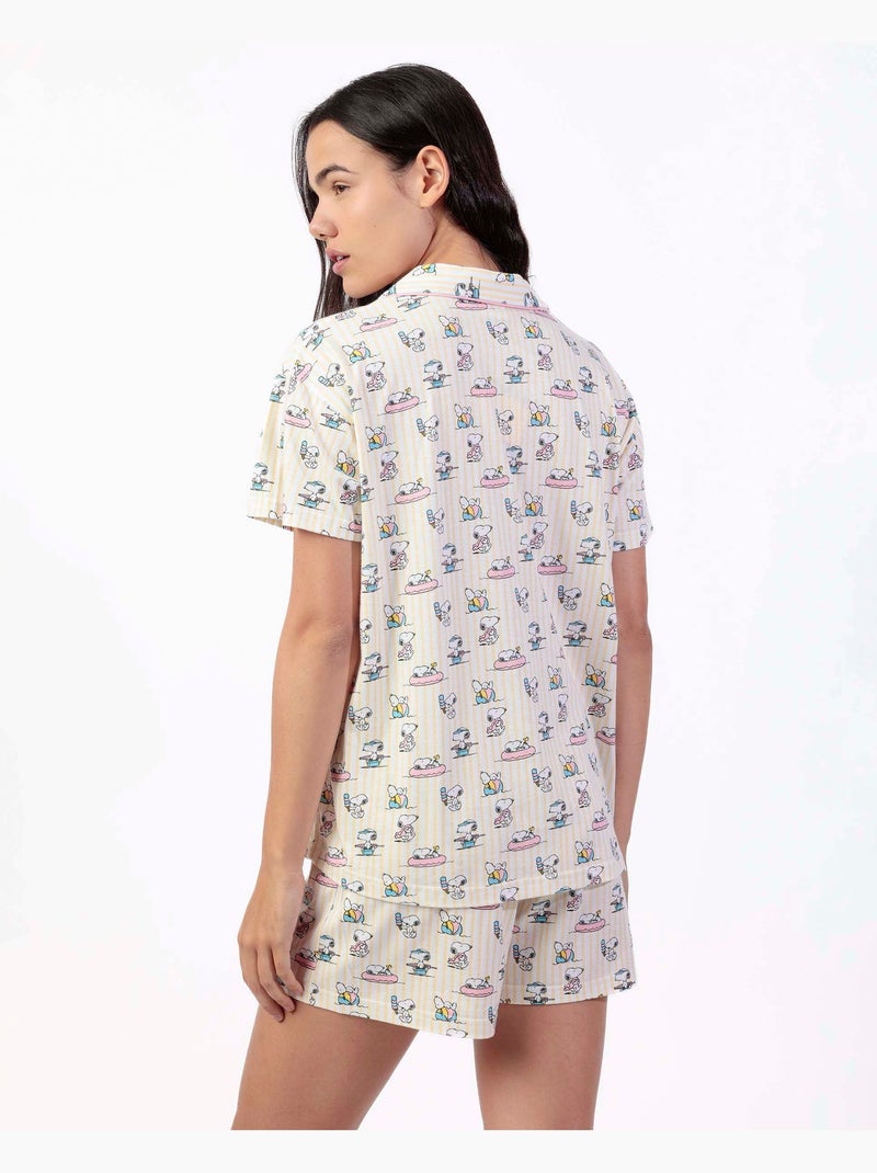 Pyjama à manches courtes pour femme PEANUTS Summer Break Rose - Kiabi