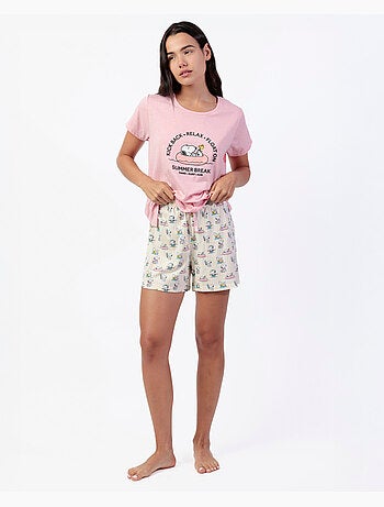 Pyjama à manches courtes pour femme PEANUTS Summer Break