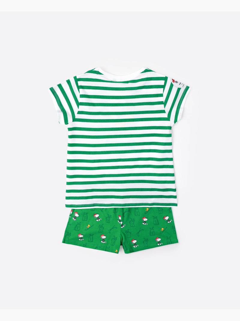 Pyjama à manches courtes pour filles de l'équipe de golf PEANUTS Vert - Kiabi