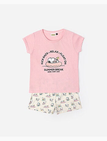 Pyjama à manches courtes pour filles PEANUTS Summer Break