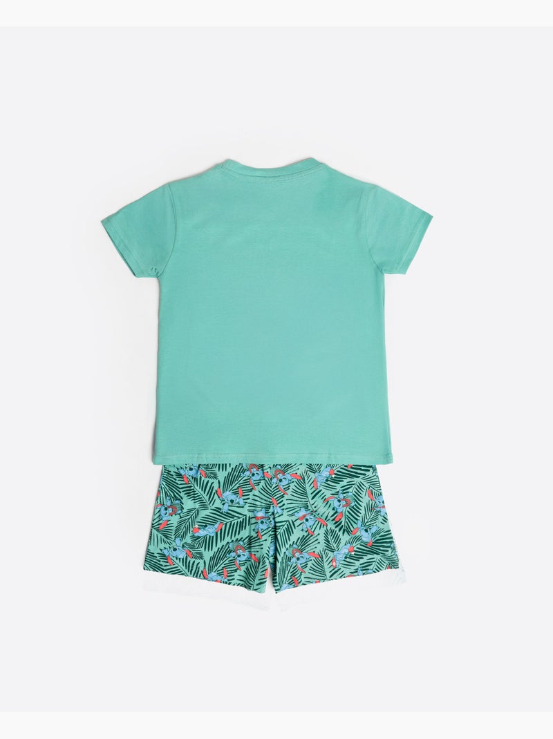 Pyjama à manches courtes pour garçon Disney Vacation Mode Vert - Kiabi