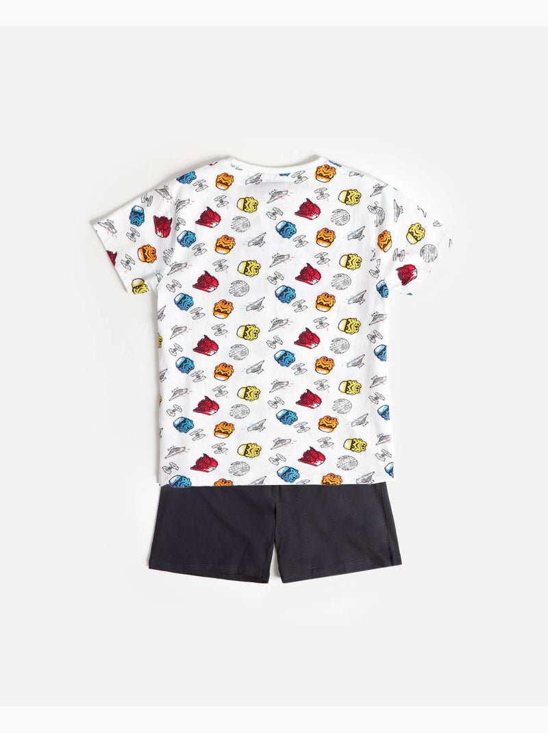 Pyjama à manches courtes pour garçon STAR WARS, motif graffiti fluo Blanc - Kiabi