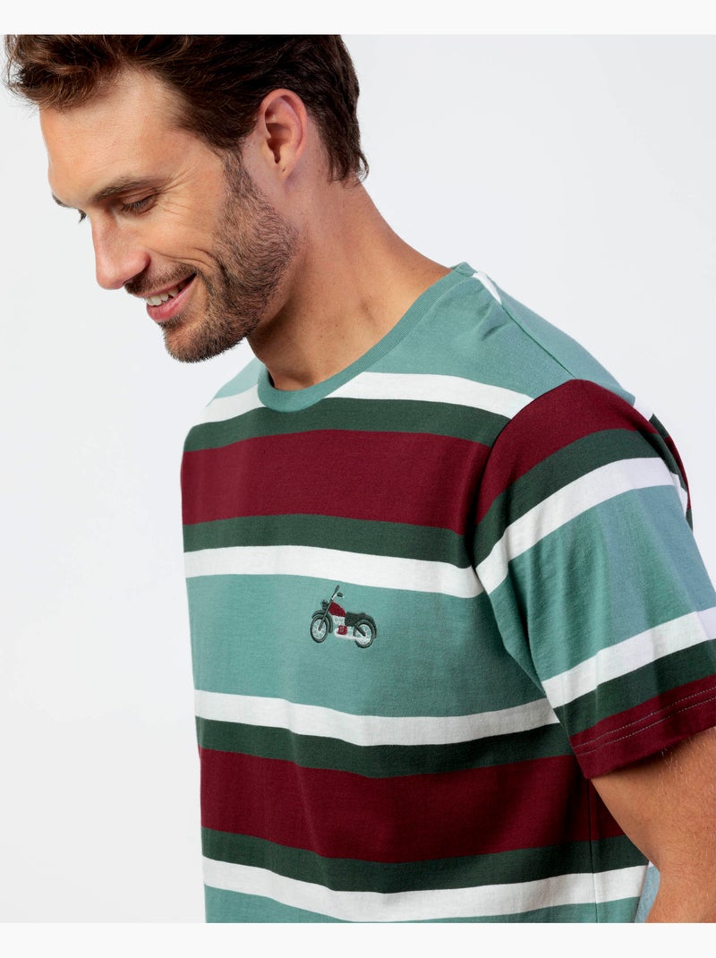 Pyjama à manches courtes pour homme ADMAS Kings of the Road Vert - Kiabi