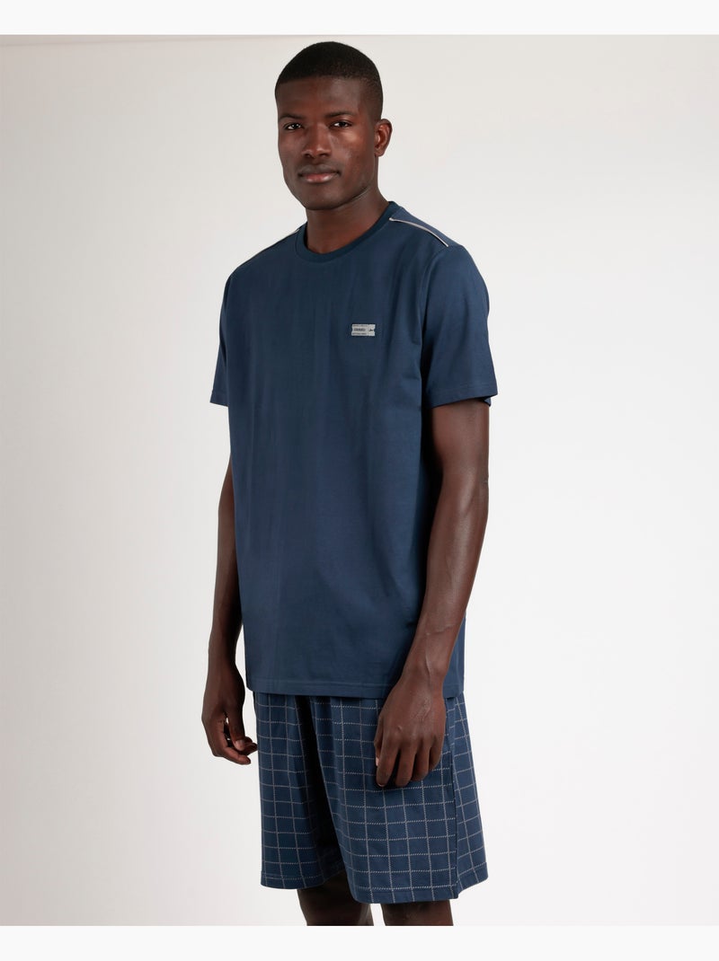 Pyjama à manches courtes pour homme ANTONIO MIRO Travel 24 Bleu - Kiabi