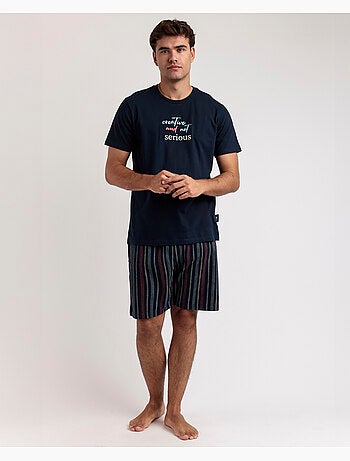 Pyjama à manches courtes pour homme, créatif et décontracté, RESTEZ À LA MAISON