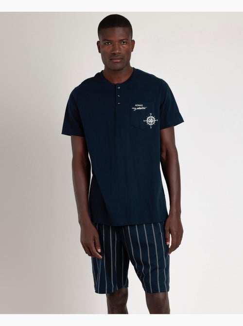 Pyjama à manches courtes pour homme de la collection ADMAS Navy - Kiabi Pyjama à manches courtes pour homme de la collection ADMAS Navy - Kiabi