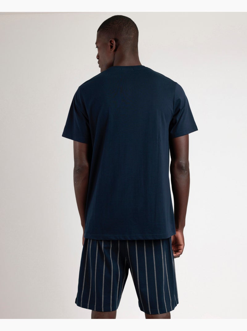 Pyjama à manches courtes pour homme de la collection ADMAS Navy Bleu - Kiabi