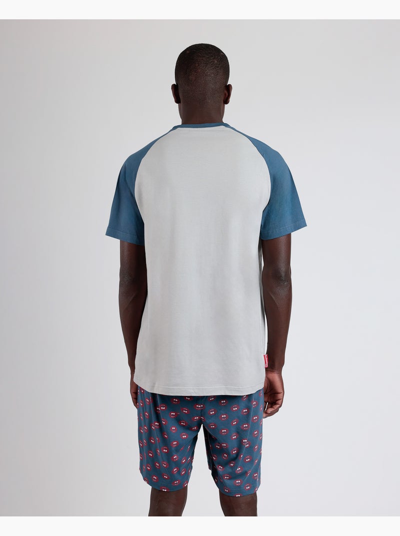 Pyjama à manches courtes pour homme Disney Generals Bleu - Kiabi
