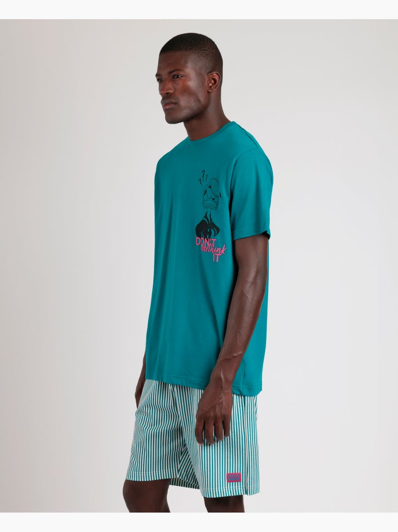Pyjama à manches courtes pour homme DISNEY Overthink It Bleu marine - Kiabi