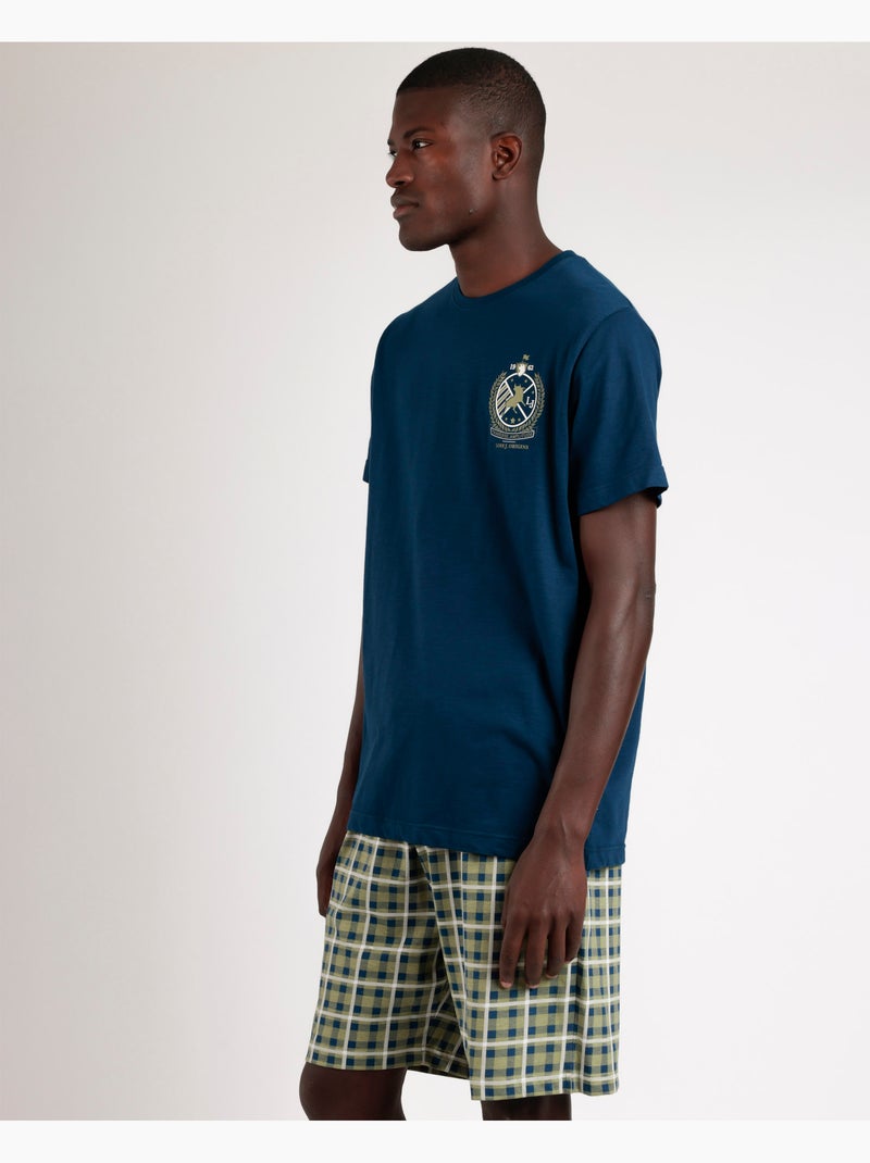 Pyjama à manches courtes pour homme LOIS Bleu marine - Kiabi