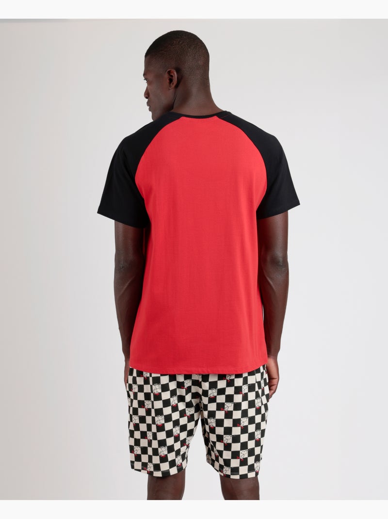 Pyjama à manches courtes pour homme PEANUTS Skate Is Not A Crime Rouge - Kiabi