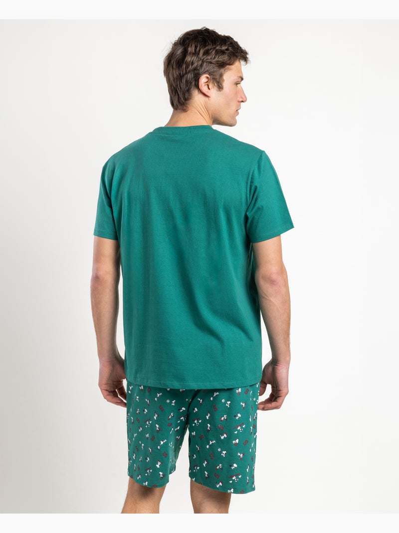 Pyjama à manches courtes pour homme PEANUTS Vert - Kiabi