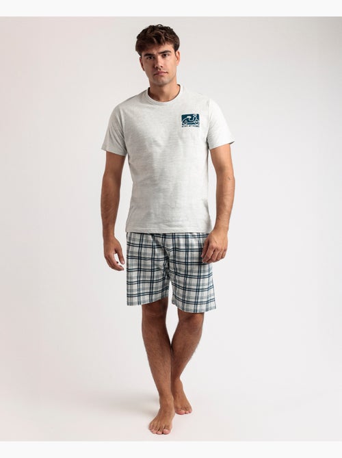 Pyjama à manches courtes pour homme Scooty RESTEZ À LA MAISON - Kiabi Pyjama à manches courtes pour homme Scooty RESTEZ À LA MAISON - Kiabi
