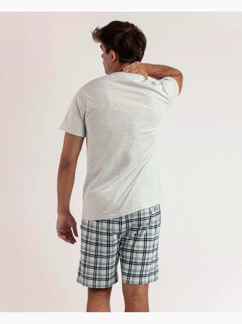Pyjama à manches courtes pour homme Scooty RESTEZ À LA MAISON Ecru - Kiabi