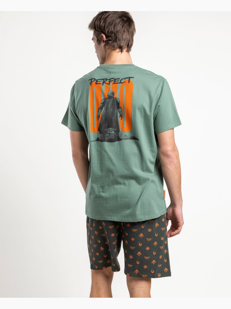 Pyjama à manches courtes pour homme STAR WARS MANDALORIAN Perfect Duo Vert - Kiabi