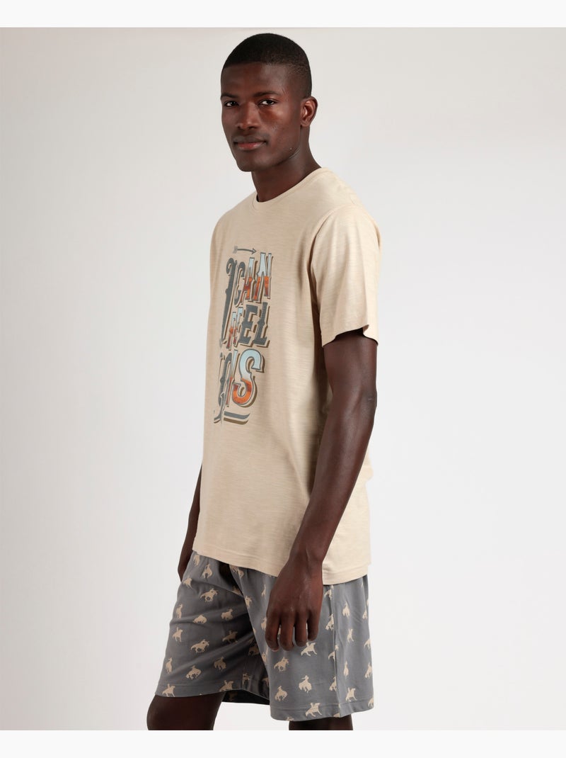 Pyjama à manches courtes pour hommes LOIS Generals Camel - Kiabi