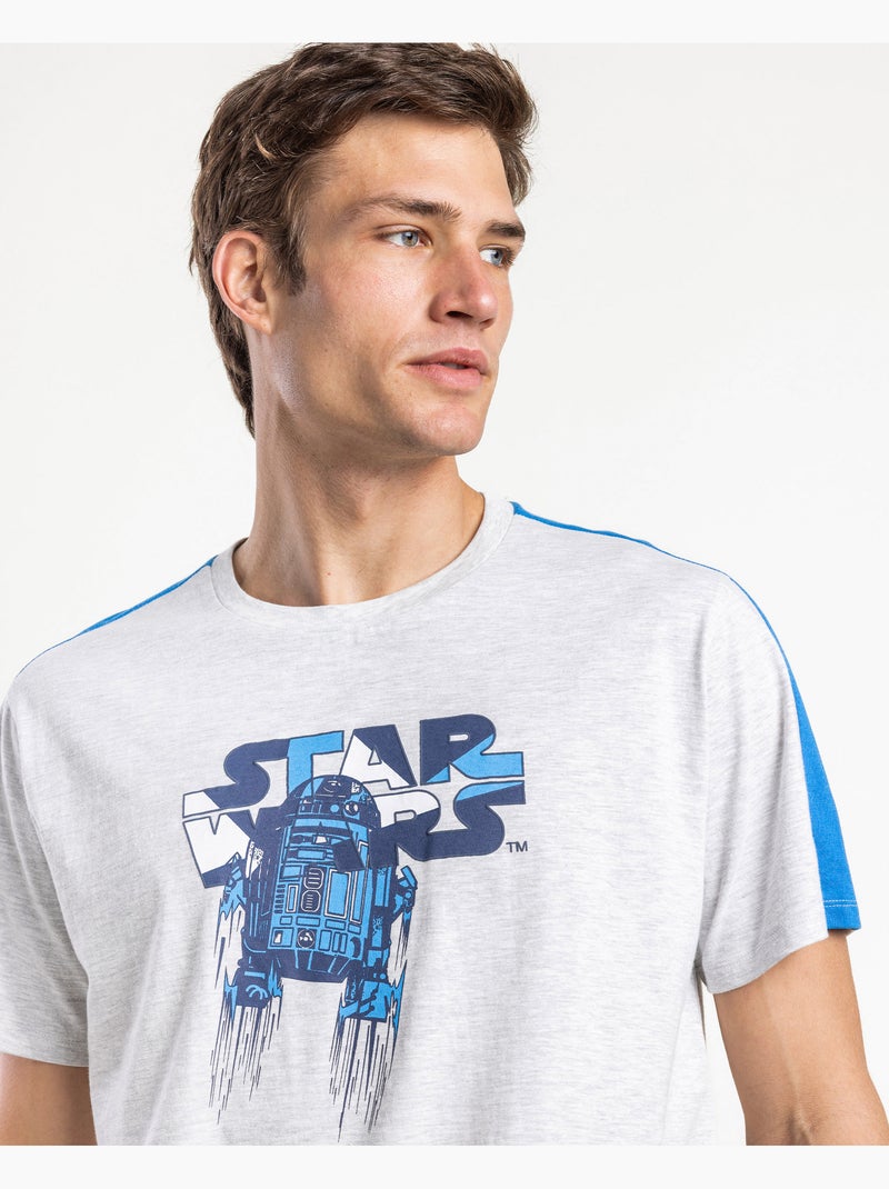 Pyjama à manches courtes R2-D2 pour homme STAR WARS Gris chiné - Kiabi