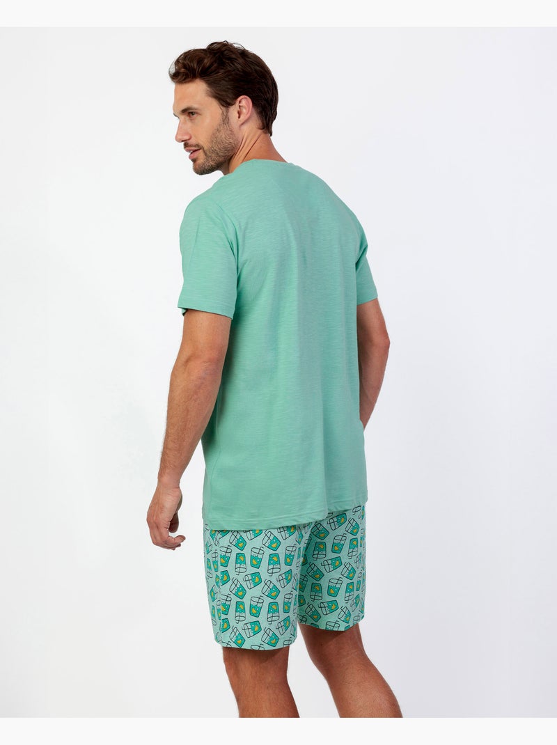 Pyjama à manches courtes Soda pour homme ADMAS Vert - Kiabi