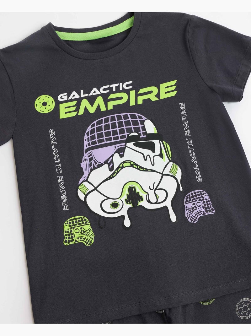 Pyjama à manches courtes STAR WARS Neon Galactic Empire pour garçon Gris foncé - Kiabi