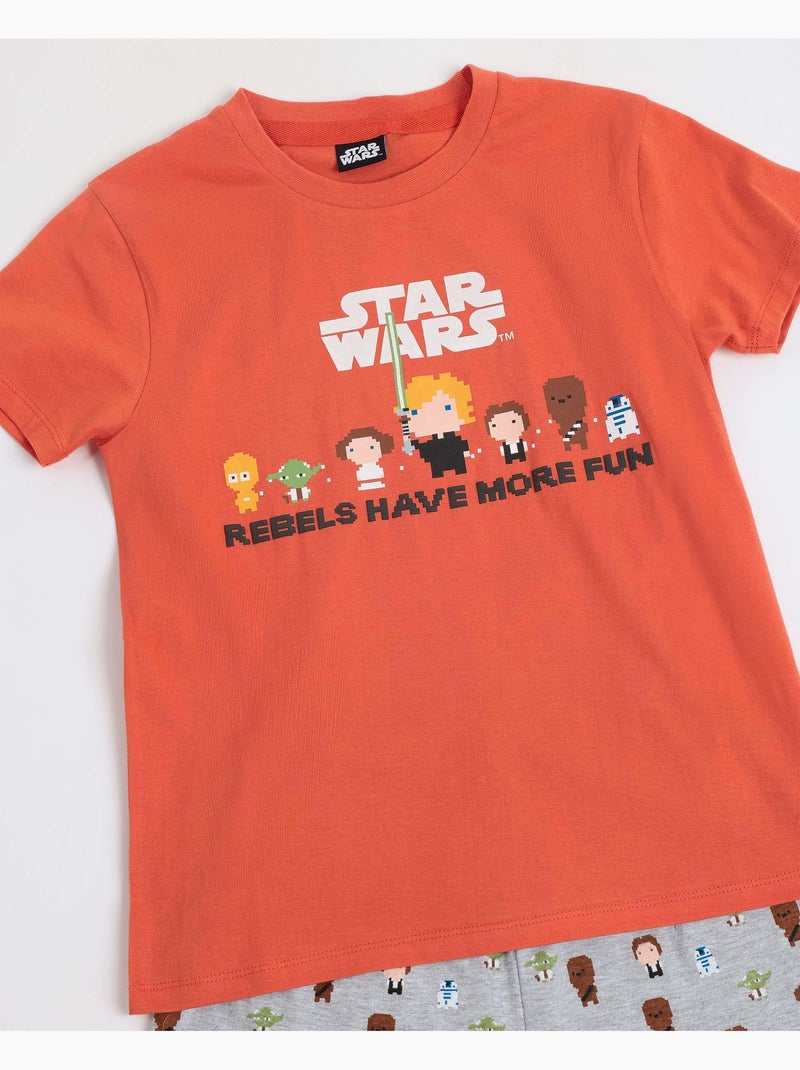 Pyjama à manches courtes STAR WARS Pixel Wars pour garçon Orange - Kiabi